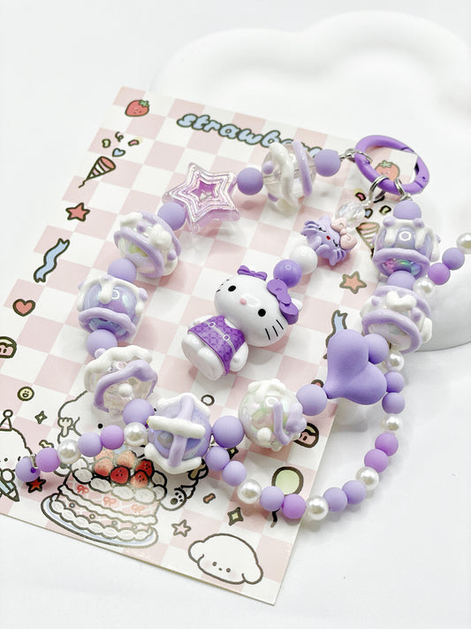 Purple Kitty Phone Charms